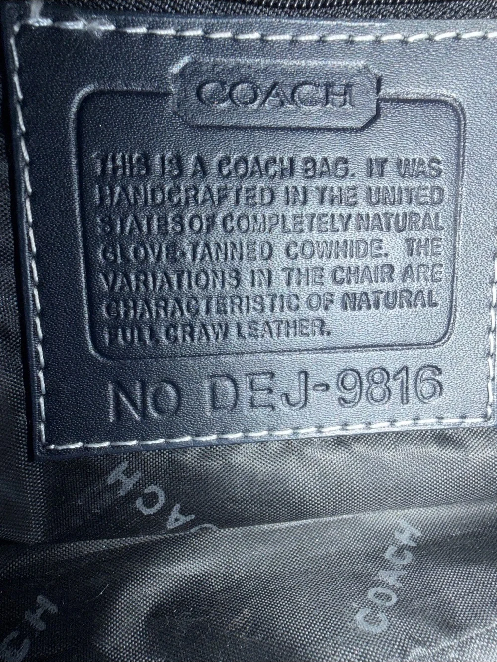 Coach Navy and Gray Signature Jacquard Shoulder Bag - Picture 3 of 3